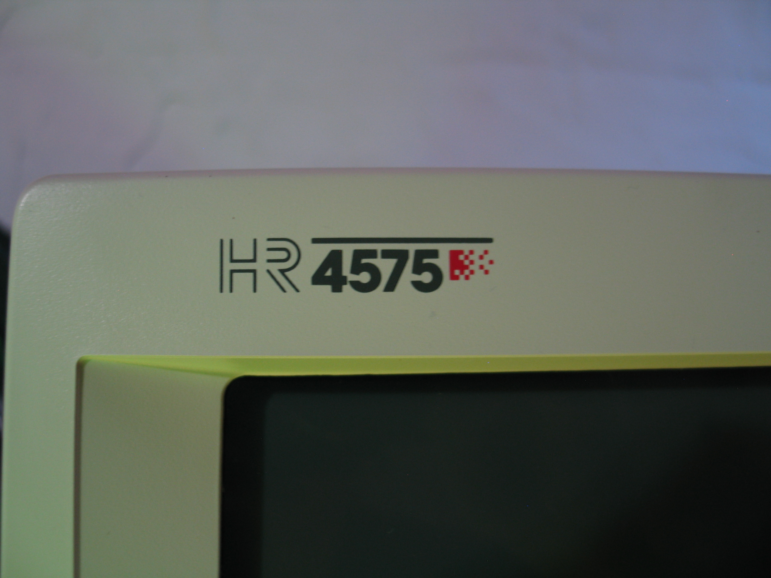 Closeup of HR 4575 typeface & logo