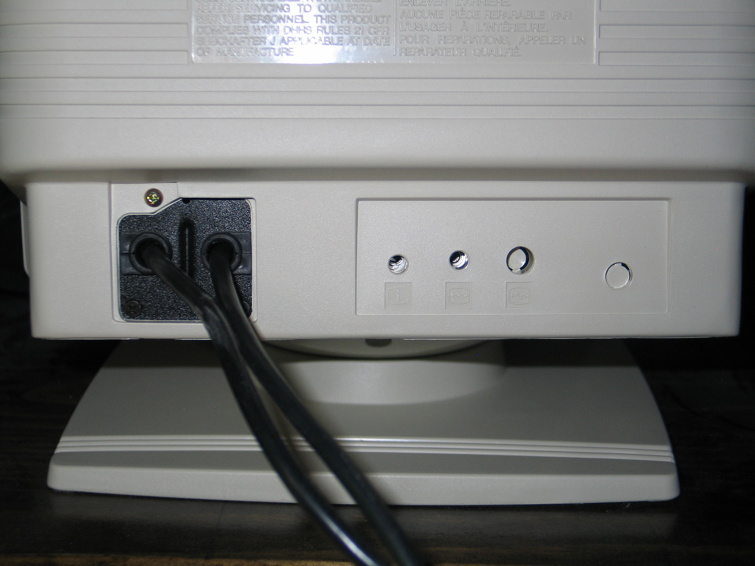 Closeup of rear cable panel and trimmers